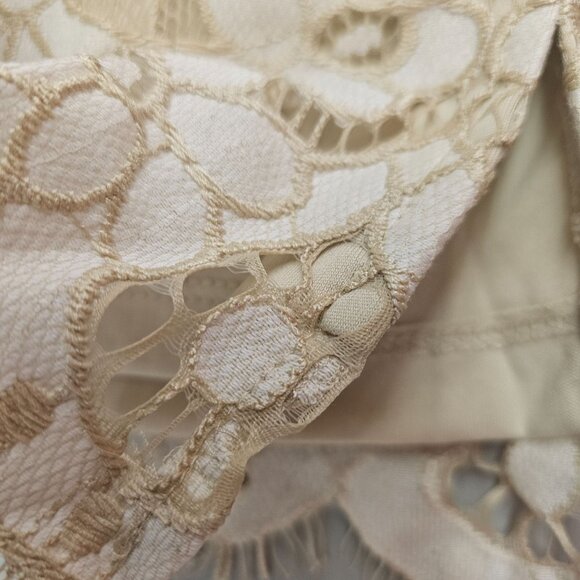 Isaac Mizrahi Live Womens Floral Lace Top Bell Sleeves Size M - Picture 8 of 11